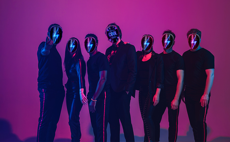 Led Mask APP Programmable & Rechargeable, Bluetooth Light Up Face Mask